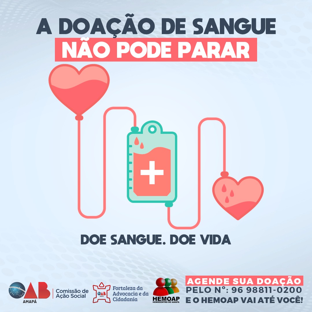 OAB Amapá realiza campanha de doação de sangue junto ao Hemoap